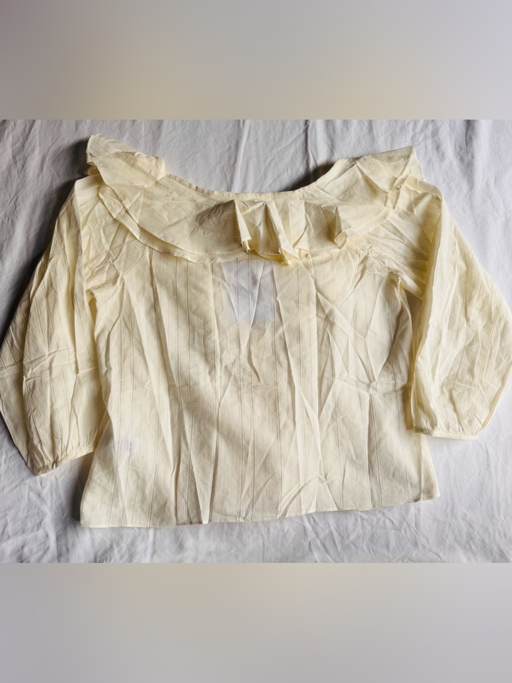 Nation LTD Pale Yellow Ruffle Button-Front Blouse - Picture 2 of 3